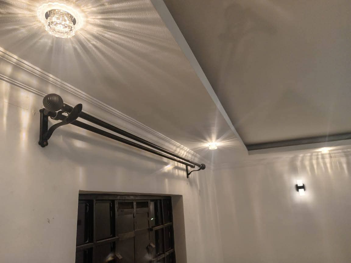 Modern bedroom with blackout curtains