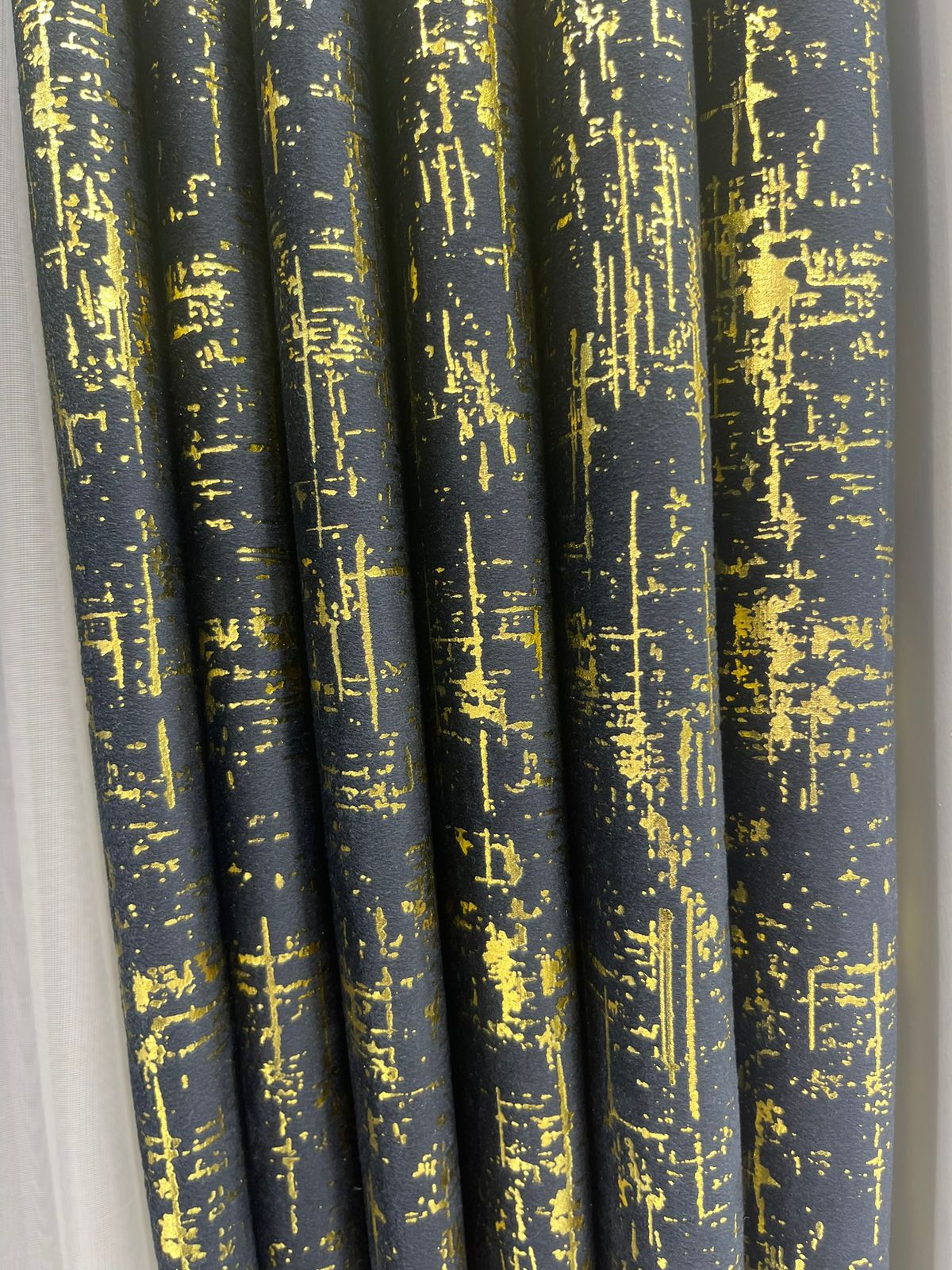 Velvet curtain styling
